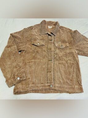NEW! POL Corduroy Studded Jacket in Camel Brown Sz. L